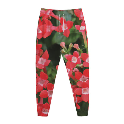 Red Bouvardia Print Jogger Pants