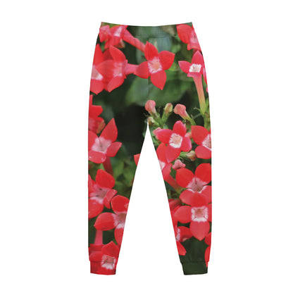 Red Bouvardia Print Jogger Pants