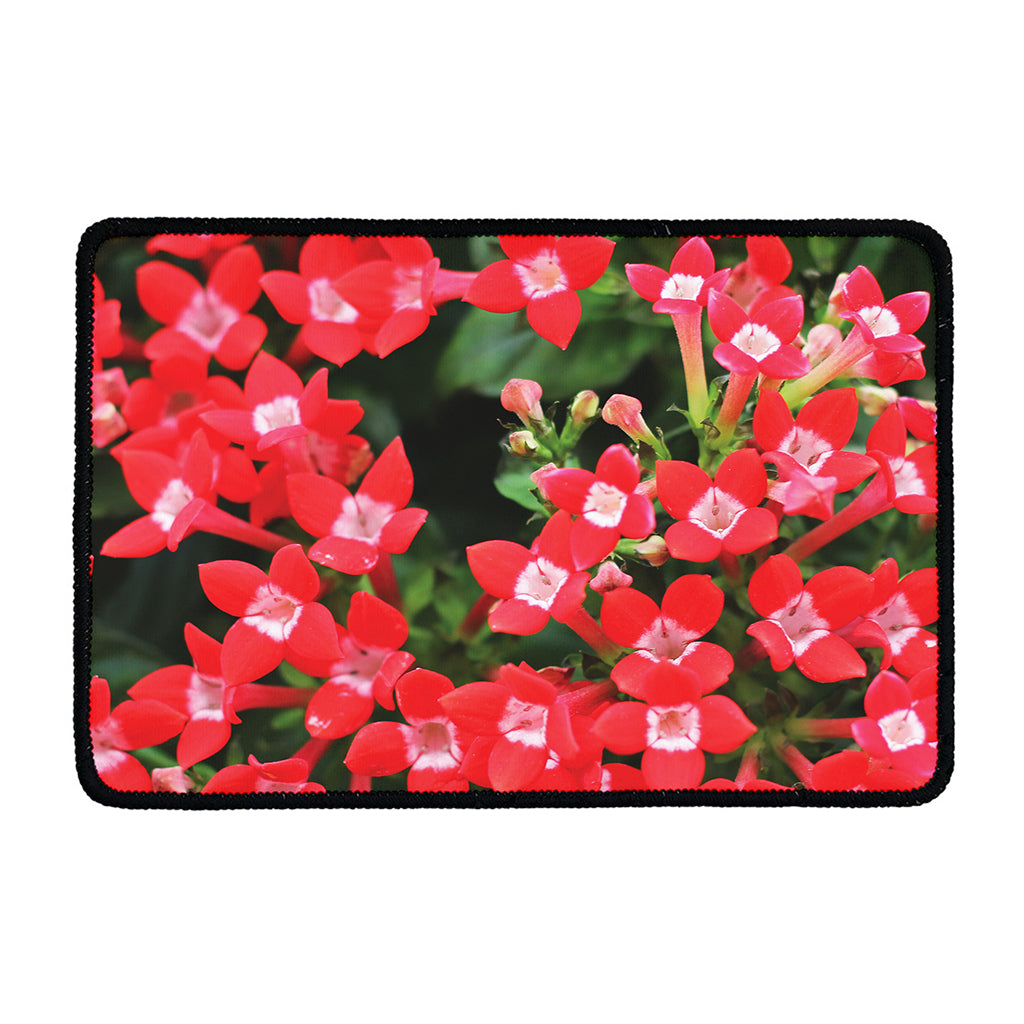 Red Bouvardia Print Kitchen Mat