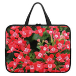 Red Bouvardia Print Laptop Sleeve With Handle