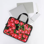 Red Bouvardia Print Laptop Sleeve With Handle
