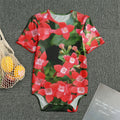 Red Bouvardia Print Men's Bodysuit