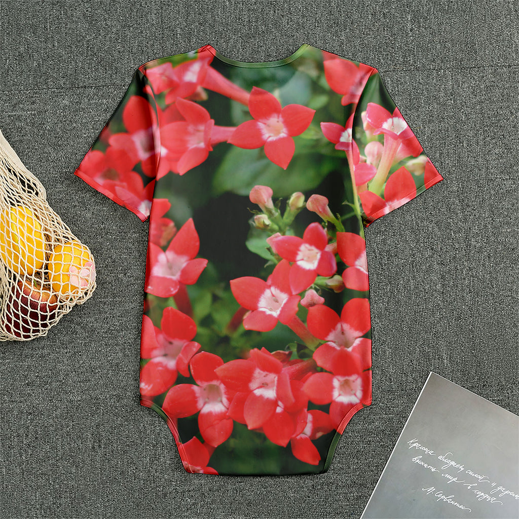 Red Bouvardia Print Men's Bodysuit