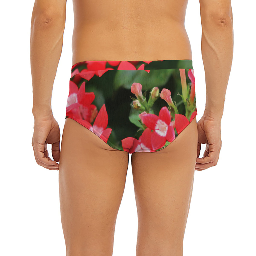 Red Bouvardia Print Men's Briefs