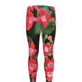 Red Bouvardia Print Men's Leggings