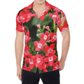 Red Bouvardia Print Men's Shirt