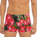 Red Bouvardia Print Men's Short Boxer Briefs