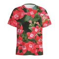 Red Bouvardia Print Men's Athletic T-Shirt