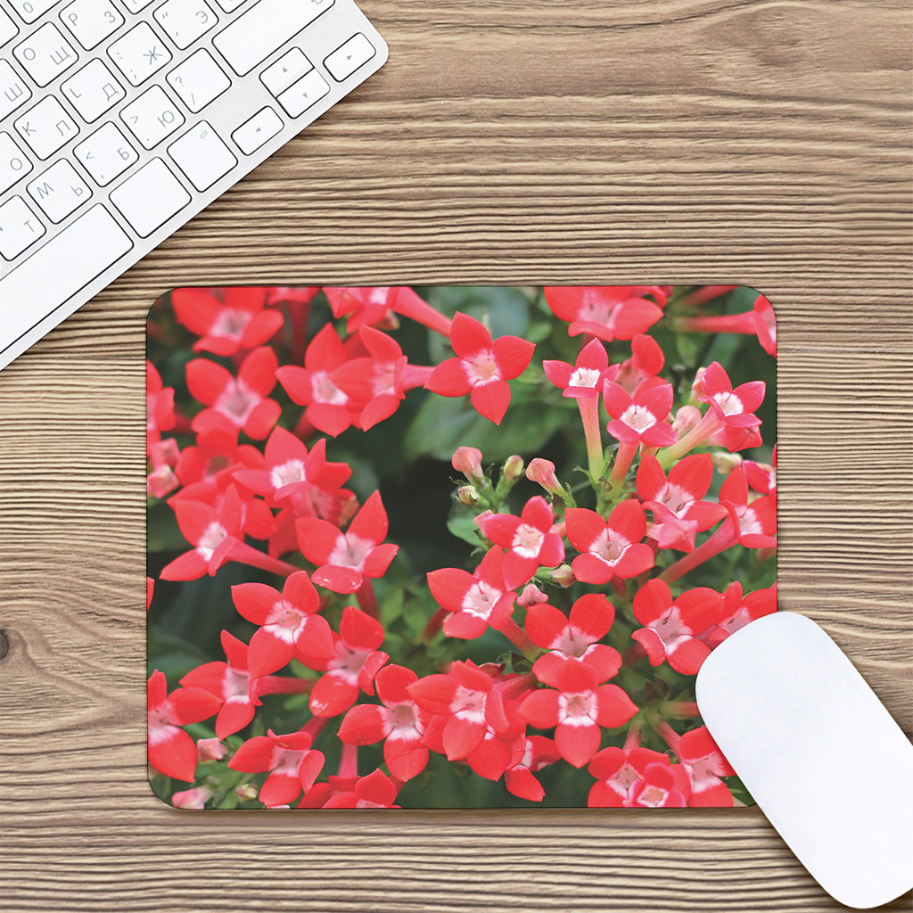 Red Bouvardia Print Mouse Pad