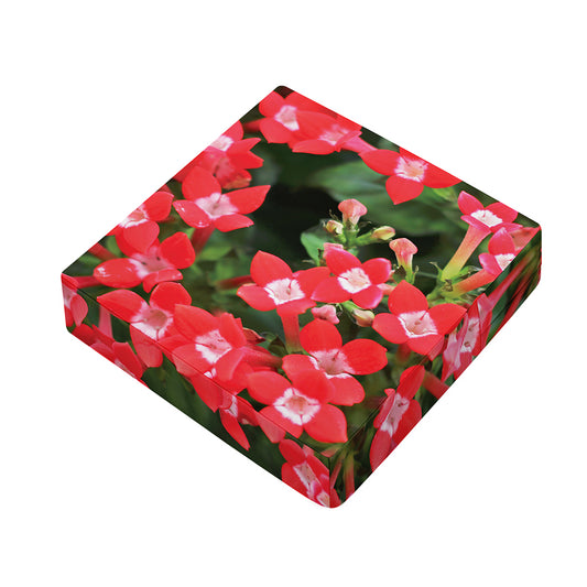 Red Bouvardia Print Outdoor Seat Cushion Cover