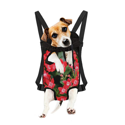 Red Bouvardia Print Pet Carrier Backpack