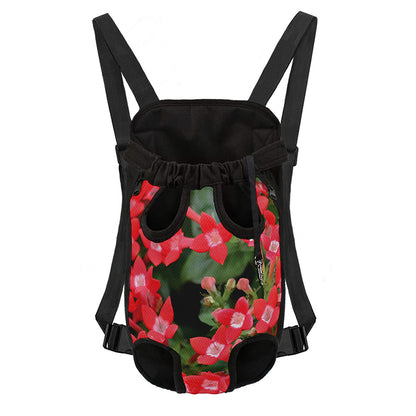Red Bouvardia Print Pet Carrier Backpack