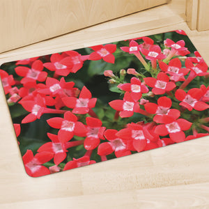 Red Bouvardia Print Polyester Doormat