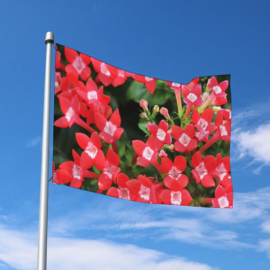 Red Bouvardia Print Polyester Flag