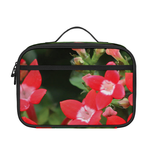 Red Bouvardia Print Portable Lunch Bag