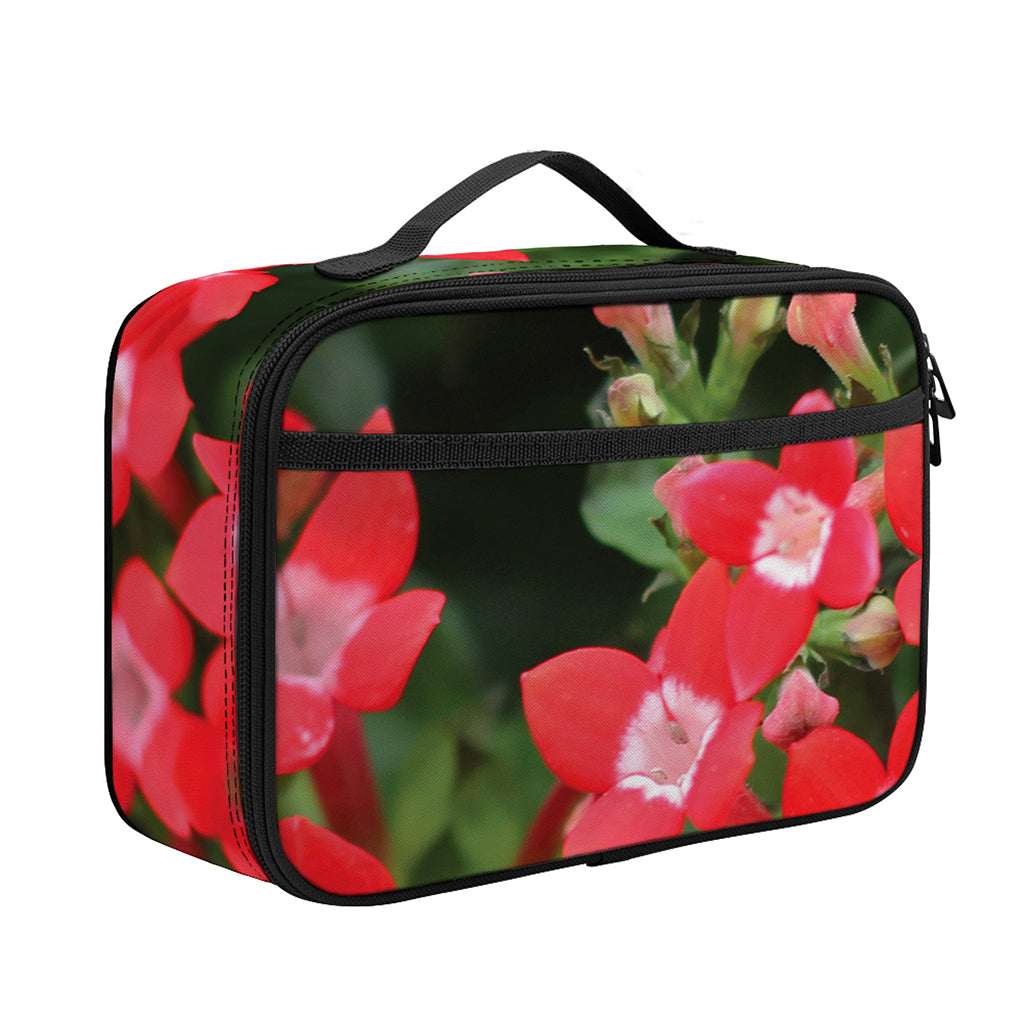 Red Bouvardia Print Portable Lunch Bag