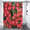 Red Bouvardia Print Premium Shower Curtain