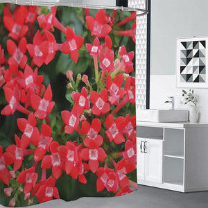 Red Bouvardia Print Premium Shower Curtain