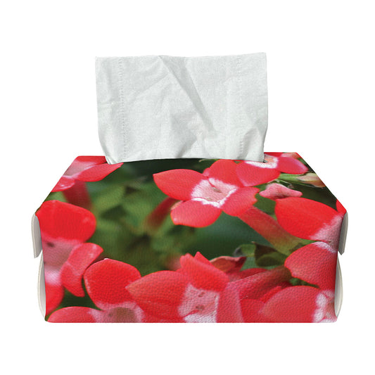 Red Bouvardia Print Rectangle Tissue Box Cover