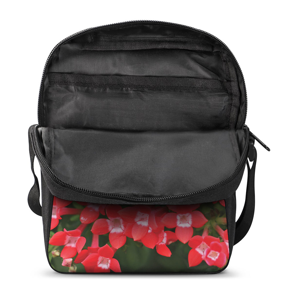 Red Bouvardia Print Rectangular Crossbody Bag
