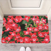 Red Bouvardia Print Rubber Doormat