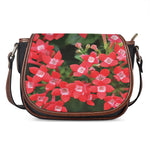 Red Bouvardia Print Saddle Bag