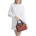Red Bouvardia Print Shoulder Handbag