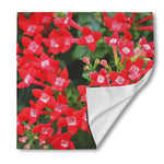 Red Bouvardia Print Silk Bandana