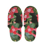 Red Bouvardia Print Slippers
