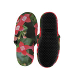 Red Bouvardia Print Slippers