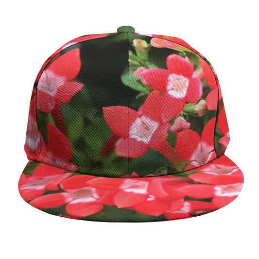Red Bouvardia Print Snapback Cap