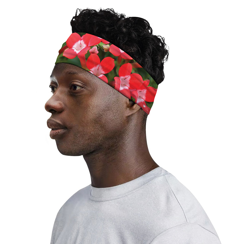 Red Bouvardia Print Sports Headband