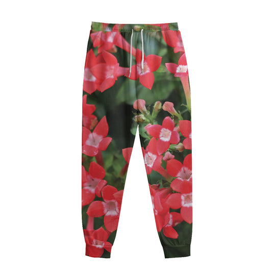 Red Bouvardia Print Sweatpants