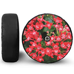 Red Bouvardia Print Tire Cover With Camera Hole