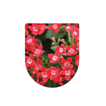Red Bouvardia Print Toilet Lid Cover
