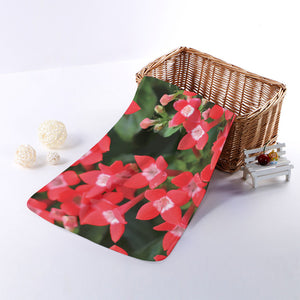 Red Bouvardia Print Towel