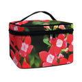 Red Bouvardia Print Travel Makeup Bag