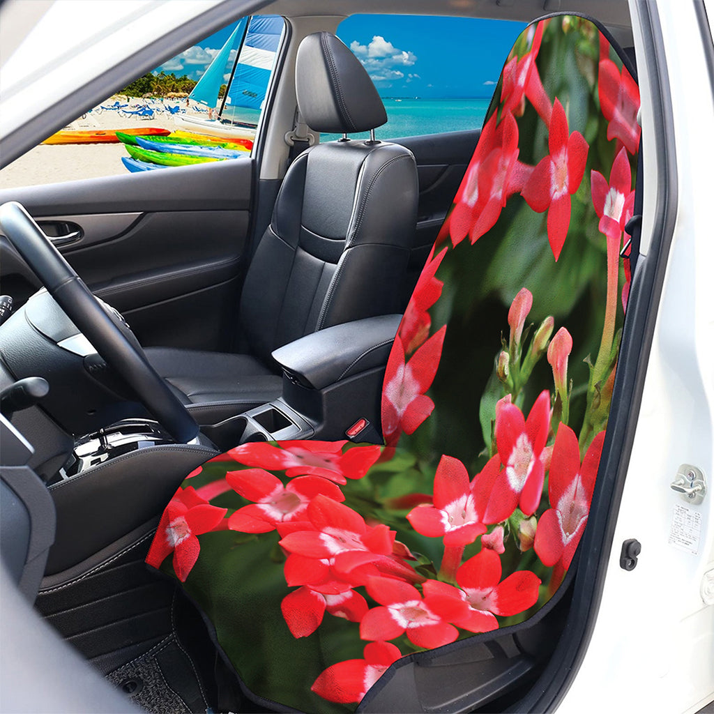 Red Bouvardia Print Waterproof Car Seat Cover
