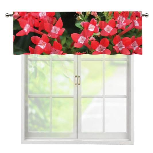 Red Bouvardia Print Window Valance