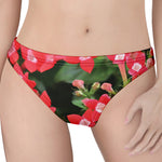 Red Bouvardia Print Women's Thong