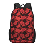 Red Boxing Gloves Pattern Print 17 Inch Backpack