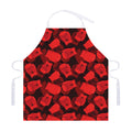 Red Boxing Gloves Pattern Print Adjustable Apron