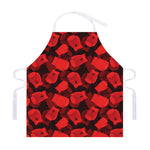 Red Boxing Gloves Pattern Print Adjustable Apron