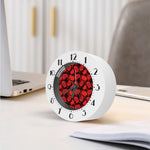 Red Boxing Gloves Pattern Print Alarm Clock