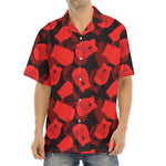 Red Boxing Gloves Pattern Print Aloha Shirt