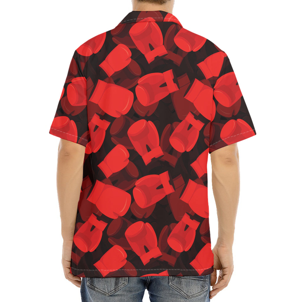 Red Boxing Gloves Pattern Print Aloha Shirt