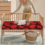 Red Boxing Gloves Pattern Print Baby Crib Sheet
