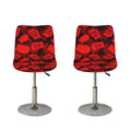 Red Boxing Gloves Pattern Print Bar Stool Covers