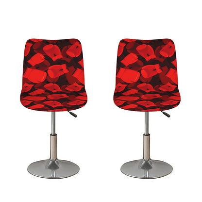 Red Boxing Gloves Pattern Print Bar Stool Covers