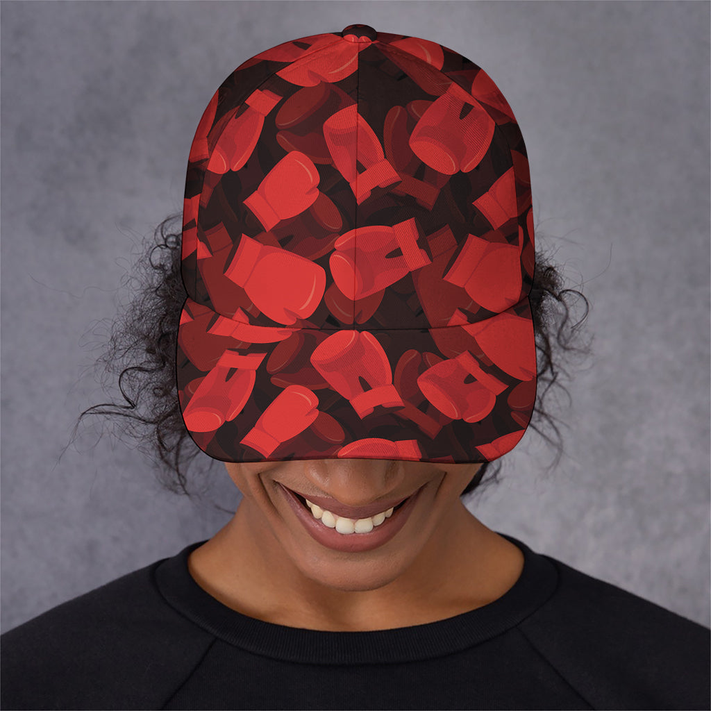 Red Boxing Gloves Pattern Print Baseball Cap